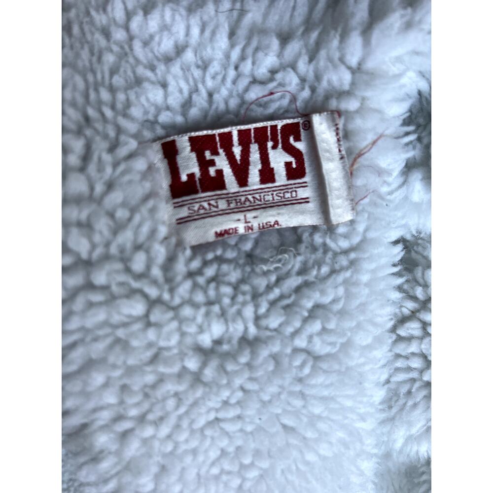 Vintage 1980s Womens Levis Sherpa Lined Denim Jacket Womens Size S/M - Picture 7 of 7